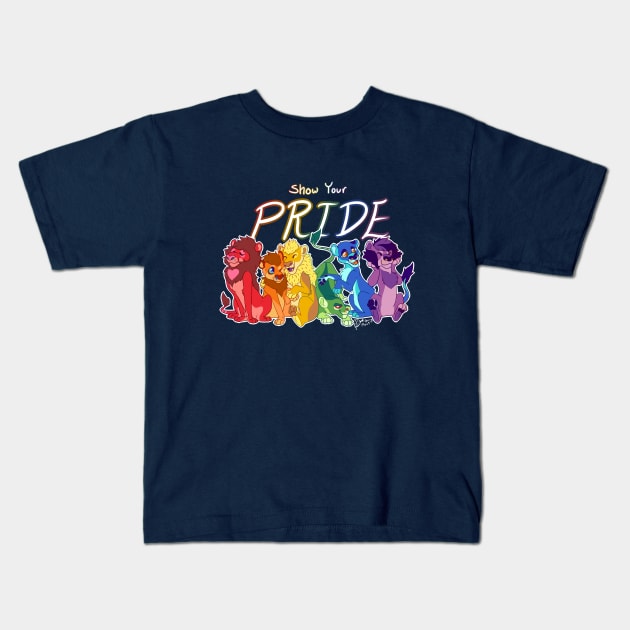 Pride Lions Kids T-Shirt by BerryMeat
